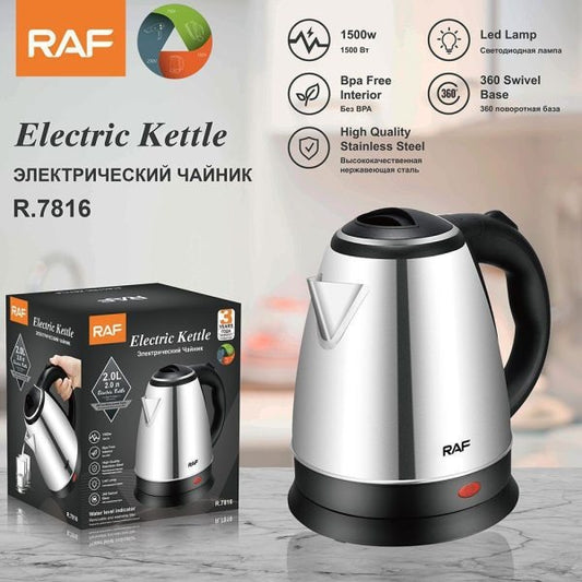 Chaleira Eléctrica de Inox 2L – Rapidez, Estilo y Seguridad